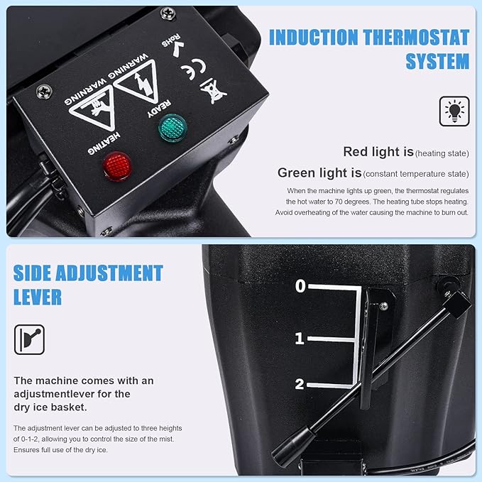 3500W Dry Ice Machine, Portable Low Lying Fog Machine - Image 3