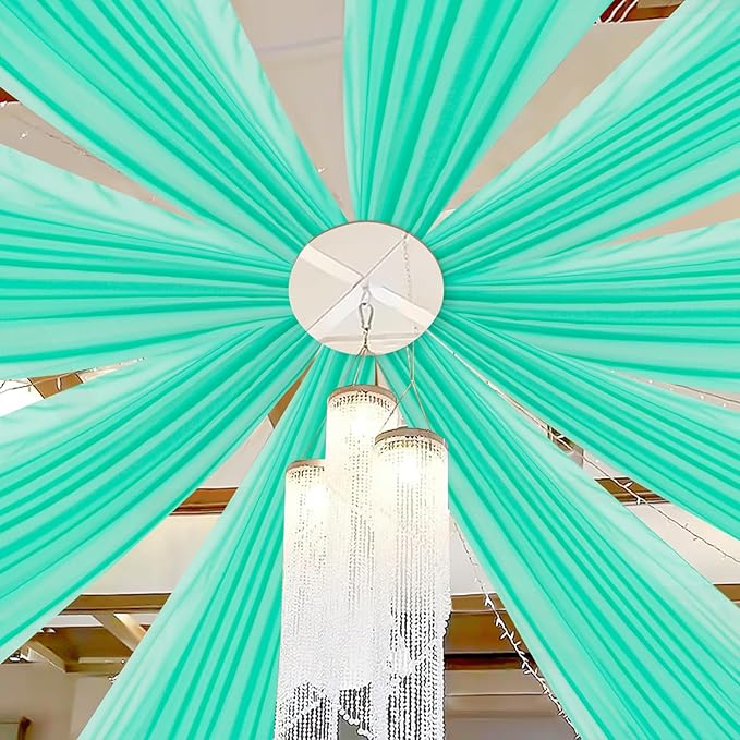 DUOBAO 5FTx20FT Mint Chiffon Ceiling Drapes | Elegant Wedding Backdrop | 6 by DUOBAO
