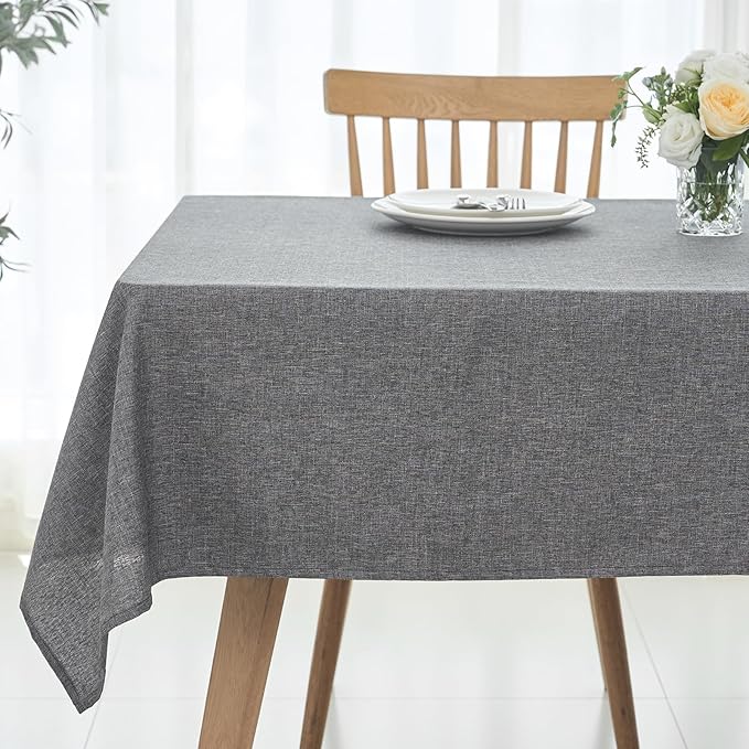 maxmill Rectangle Linen Textured Tablecloth Waterproof Spillproof Wrinkle Free by maxmill