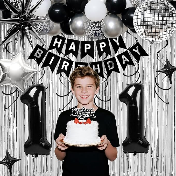 11th Birthday Decorations for Boys Girls, Fringe Curtains Kit - Image 3