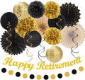 Black Gold Women-Men Happy-Retirement Party-Decorations by Huglony