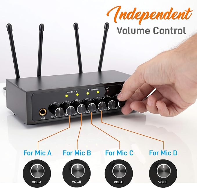 Pyle Wireless Microphones, Professional UHF Dual Microphones - Image 4