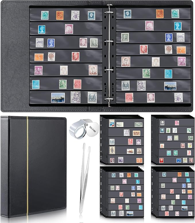Lewtemi Stamp Collecting Albums Set Stamp Collection Book Include 20 Pages by Lewtemi