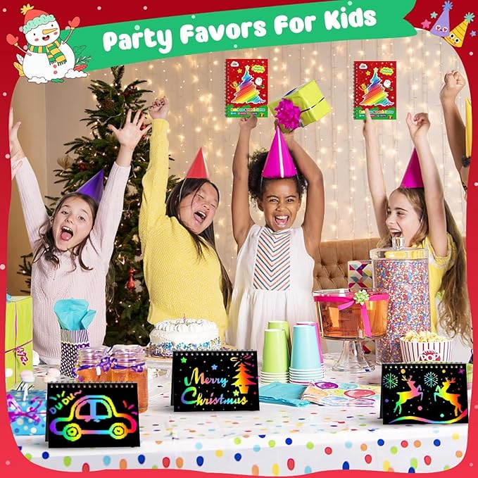 ZMLM Rainbow Scratch Party Favors Kids: Birthday Gifts Toy Bulk Scratch Art - Image 3