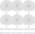12 Pcs White Round Paper Folding Fans, Decorative Wedding Foldable Hand by Bestage