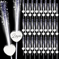 50 Pcs Wedding Sparklers Heart Shaped LED Glow Sticks Fiber Optic Wands Light by Tujoe