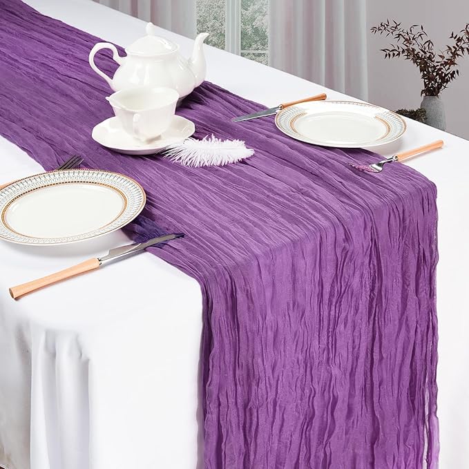 6 Pack Purple Cheesecloth Fall Table Runner 10ft Boho Gauze Fabric Cheese Cloth - Image 3