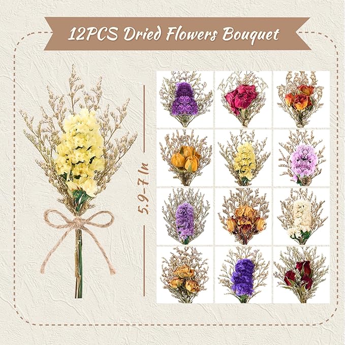 12/24 PCS Charming Dried Flowers Bouquet - Image 2