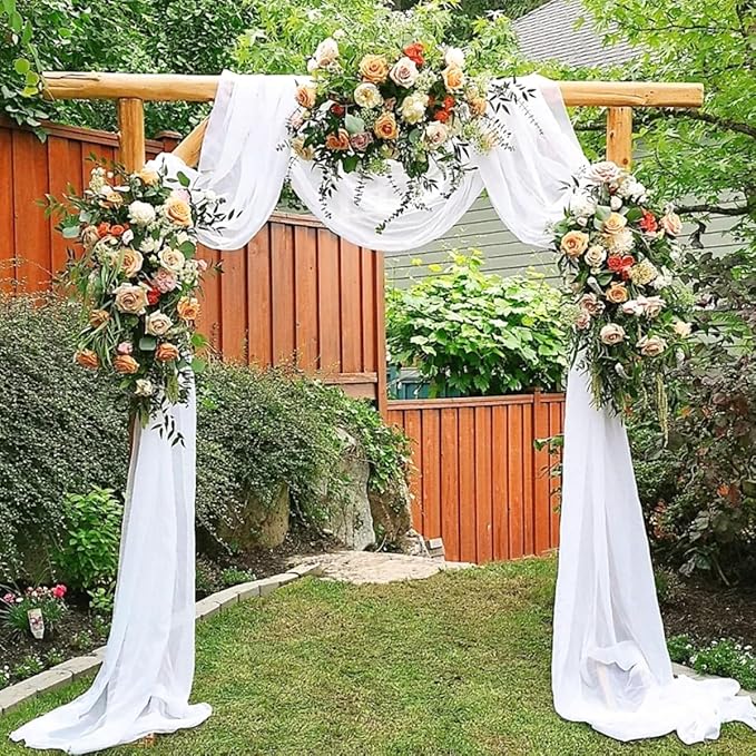 White Wedding Arch Draping Fabric 29" x 20 FT White Drapes by DeZerlor