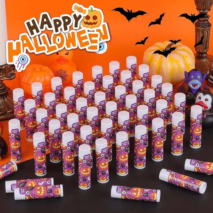 DMSKY 60 Pcs Halloween Lip Balm Bulk, Halloween Party Favors Halloween Treat - Image 6