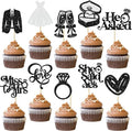 Gyufise 30Pcs She Said Yes Cupcake Toppers Glitter Diamond Ring I Do Love by Gyufise