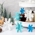 Bucherry 12 Pcs Wooden Snowflake Table Decor 3D Snowflake Tabletop Signs and by Bucherry