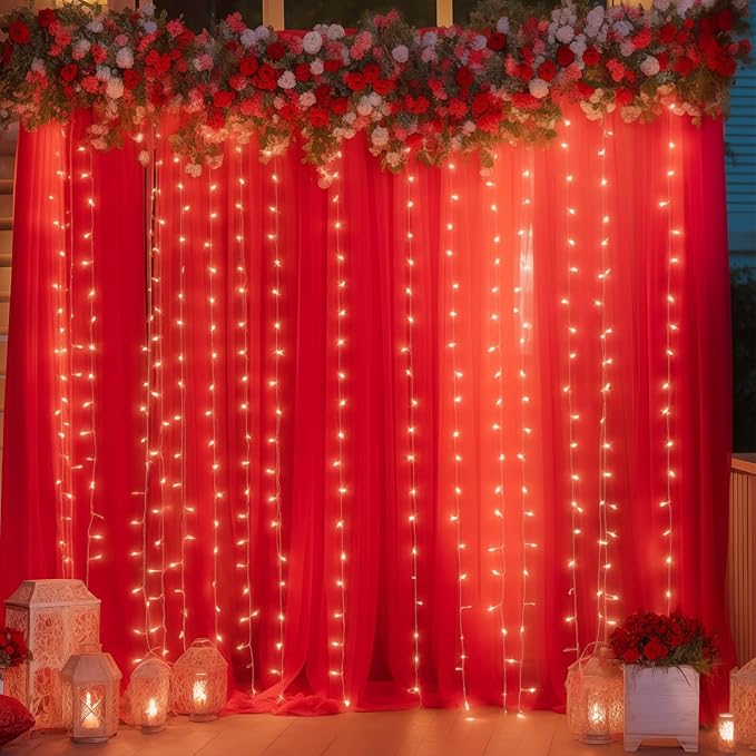30×10ft Red Tulle Backdrop Curtain - Image 7