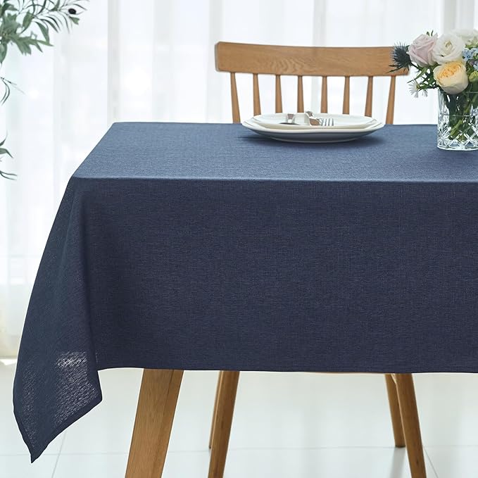 maxmill Rectangle Linen Texture Tablecloth Stain Proof Waterproof Wrinkle Free by maxmill