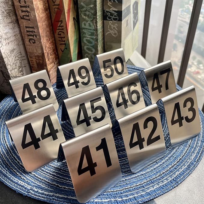 10 Pcs Metal Place Cards Stackable Tent Style Table Numbers，Place Card Holders - Image 3