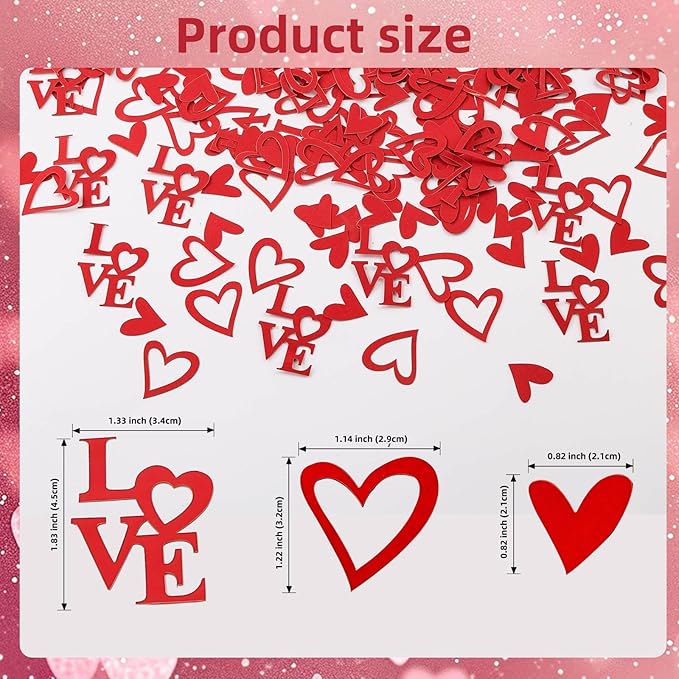 200 Pcs Red Heart Paper Confetti Love Confetti - Image 2