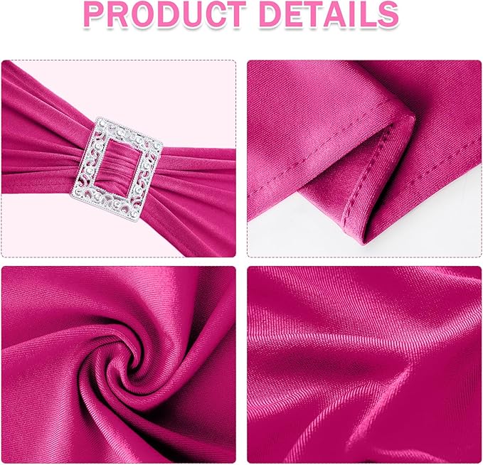 Joccun 120 PCS Spandex Chair Sashes Bows Stretch Chair Cover Band - Image 3