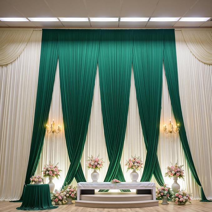 PartyVillage 20ft×15ft Forest Green Backdrop Curtain - Image 3