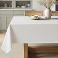 MIULEE White Linen Tablecloth 60x104 Inch Rectangle Table Cloth Waterproof by MIULEE