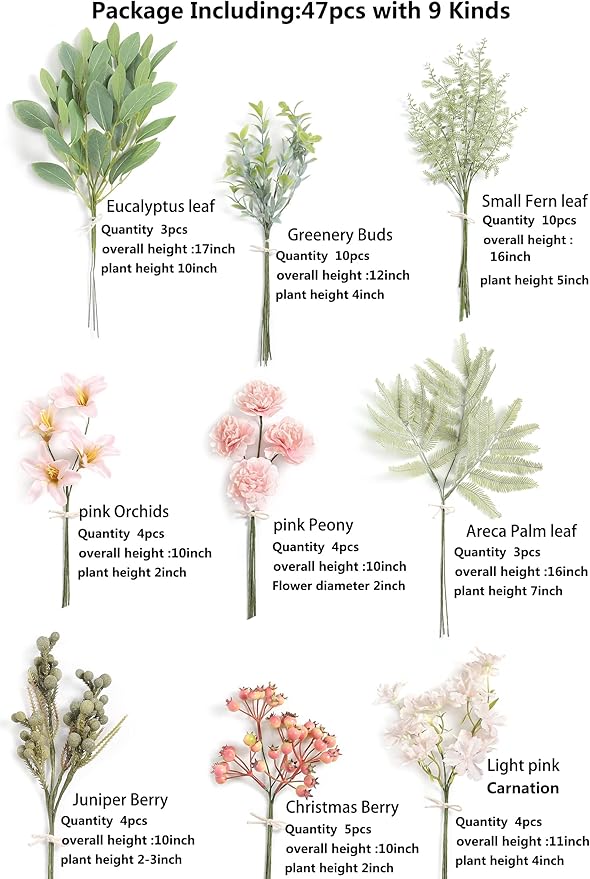 Serra Flora Artificial Greenery Stems Box Set, - Image 3