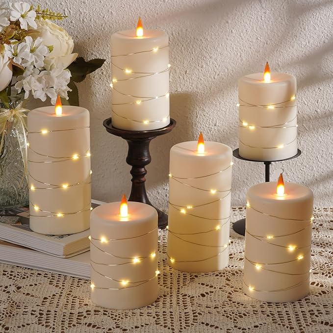 Upinmz 6 Pack Flickering Flameless Candles - Image 4