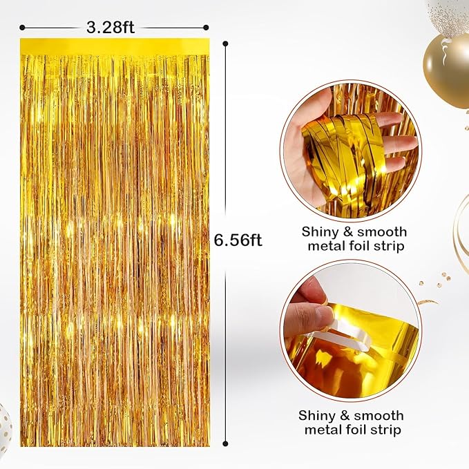 2Pack Gold Party Streamers, Baby Shower, Photo Booth Props - Image 4