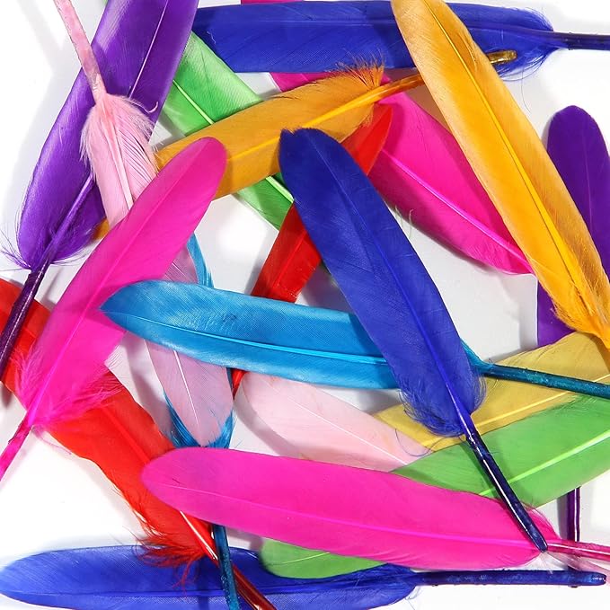 FeelfunFeather 120pcs Mix Colur Goose Cochettes Feather 4-6 inch 10-15cm Bulk - Image 5