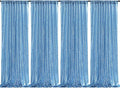 Baby Blue Christmas Backdrop Curtains 4 Pieces 2FTx8FT Sequin Photography by QueenDream