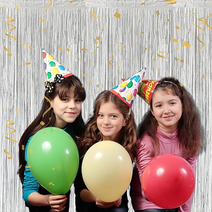Silver Foil Fringe Curtain 3.3×8.3FT 6 Packs, Metallic Tinsel Curtains Party - Image 7