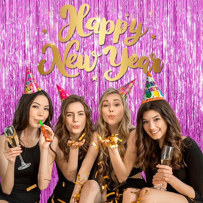 10 Pack Foil Curtain Backdrop Metallic Tinsel Foil Fringe Curtains Photo Booth - Image 5