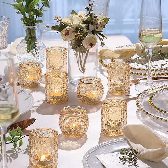 36pcs Assorted Gold Votive Candle Holders, Tea Light Candle Holder Glass - Image 3