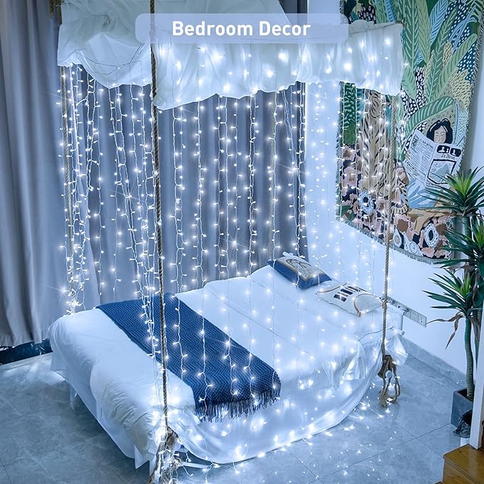JMEXSUSS 300 LED 9.8x9.8Ft Curtain Lights Indoor - Image 5