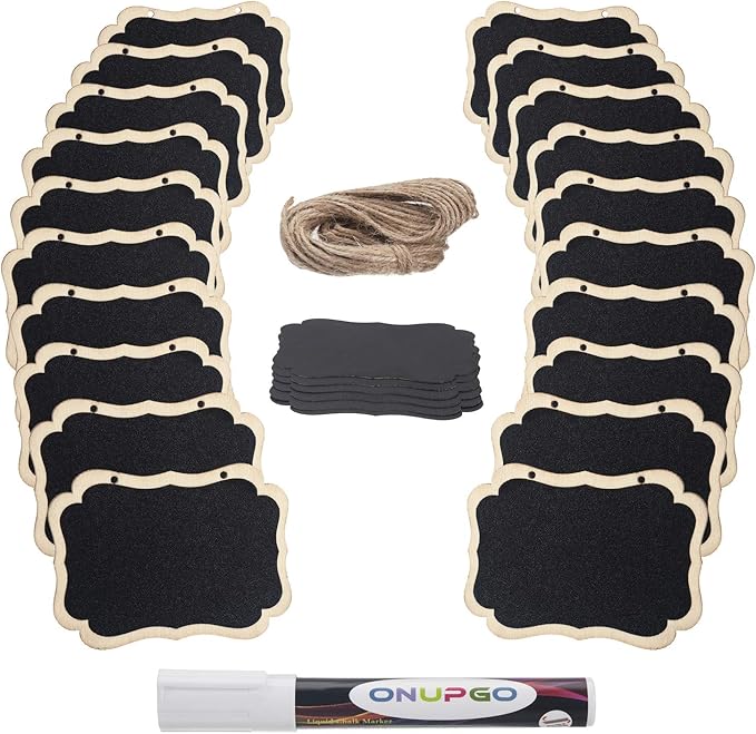 ONUPGO 20 Pack Chalkboard Tags - Image 2