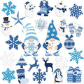 Xuhal 25 Pcs Christmas Magnets Decoration Winter Blue Gnome Snowman Snowflake by Xuhal