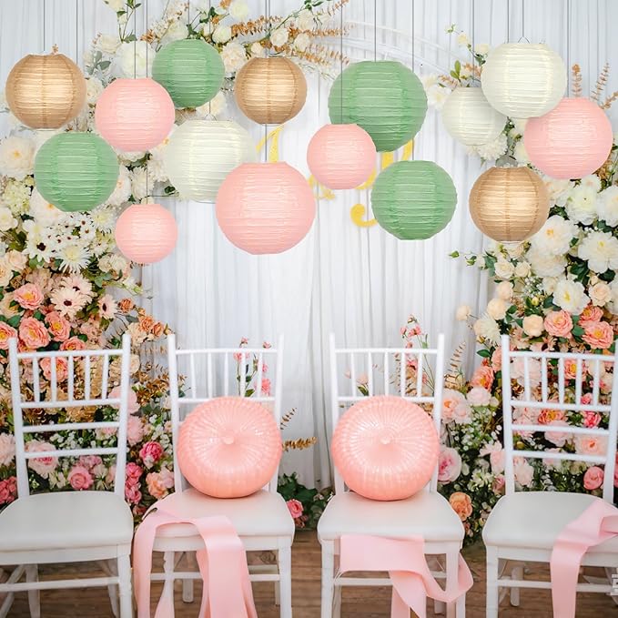 ADLKGG Paper Lanterns Party Decorative, Round Hanging Paper Lanterns Wedding - Image 5