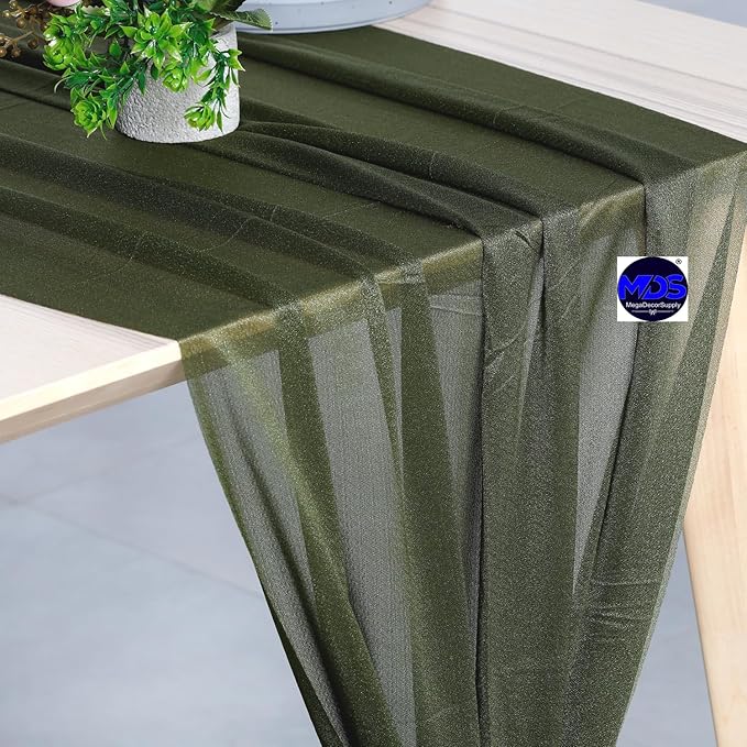 MDS 25 Pack 10ft Chiffon Table Runner 29 x 120 Inches Sheer Wedding Runner - Image 4
