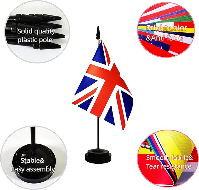 2 Pack UK Britain Desk Flag, British Table Office Flag - Image 3