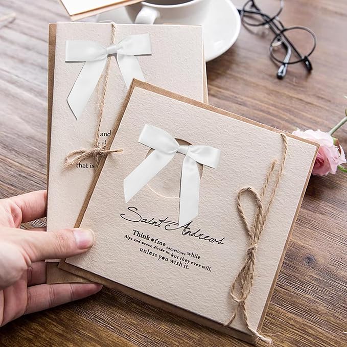 50Pcs White Twist Tie Bows for Gift Wrapping 2.5" Satin Ribbon Bow for Treat - Image 6