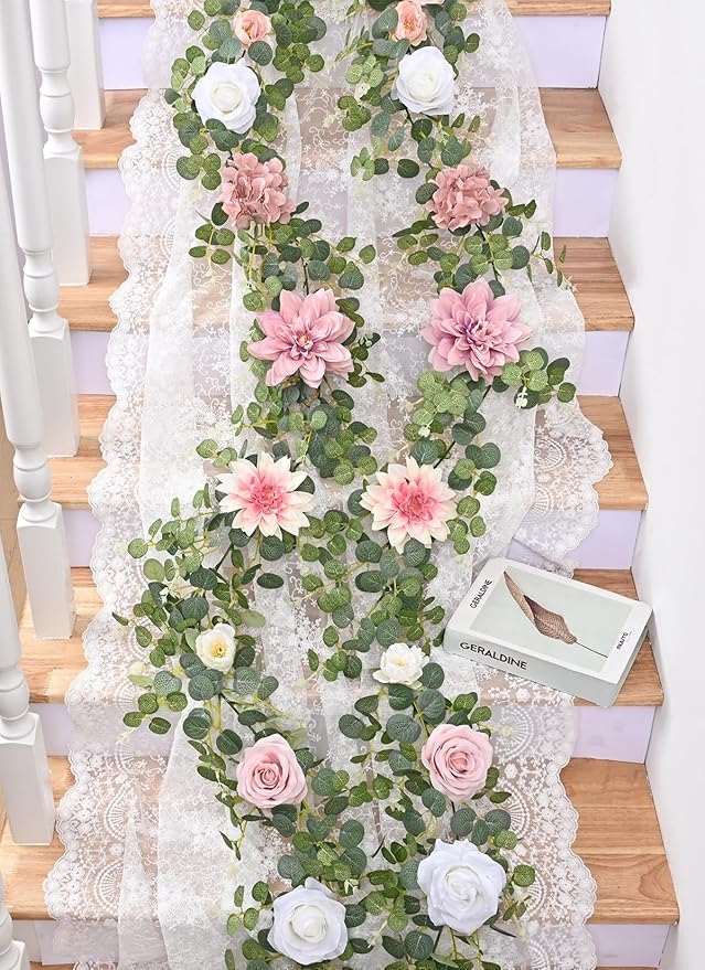 Waipfaru Artificial Flower Garland, 6.07ft Eucalyptus Garland - Image 6