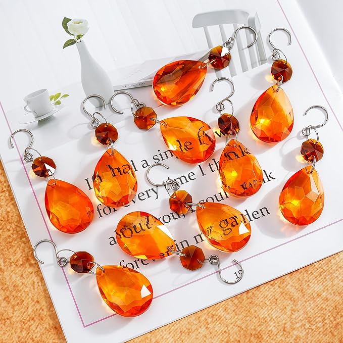 H&D HYALINE & DORA 3Inch Crystal Suncatcher Bauhinia Prisms Pendants 10Pcs - Image 2