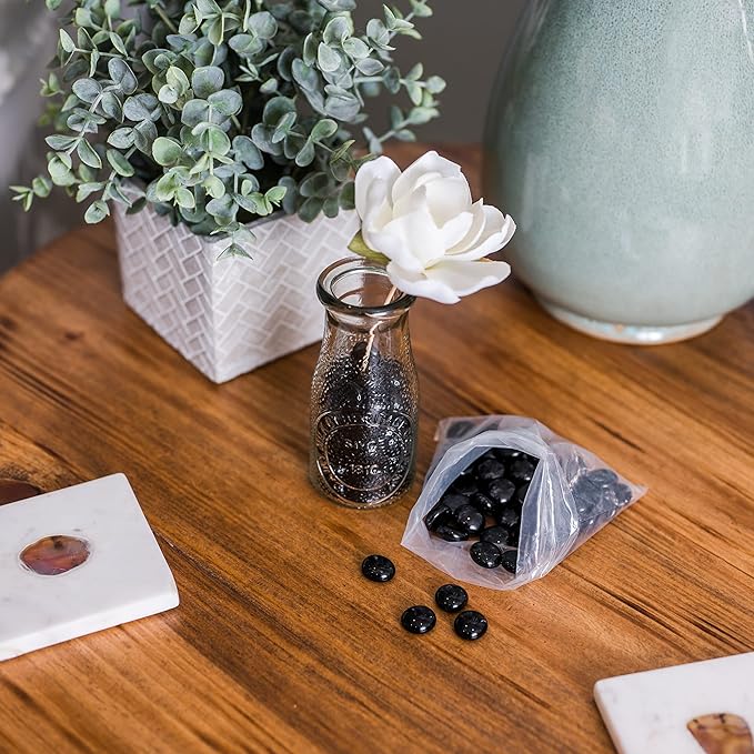 Galashield Flat Glass Marbles for Vases Black Glass Gems Beads Pebbles Vase - Image 7