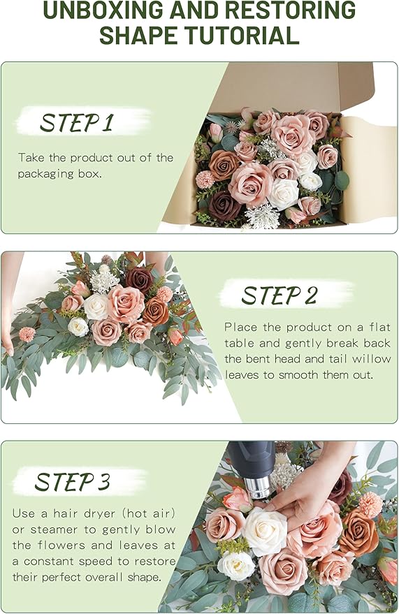 Faux Flower Swag Set of 2 for Wedding Welcome Signs Floral Swag Wedding - Image 8