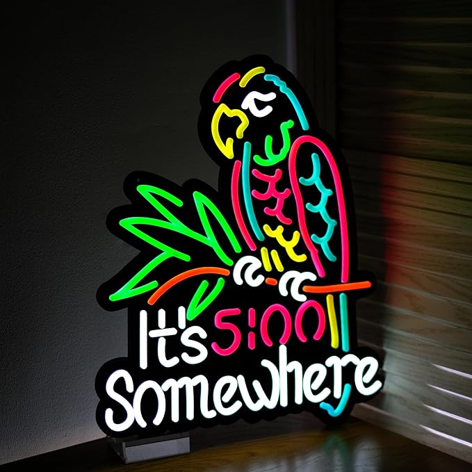 Ultrathin Its 5 00 O'clock Some Where Neon Sign Art Wall Lights by vgvlgnss