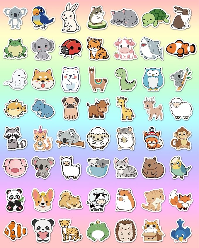 100 Pcs Animal Stickers for Kids, Cute Water Bottle Stickers for Kids Waterproof - Image 5