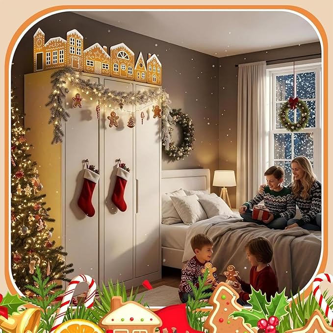 Christmas Gingerbread Village Light-Up Decor, House Cardboard Kit - Image 3