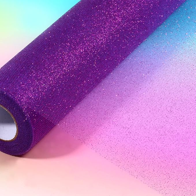 Sparkling Tulle Rolls, 15” by 30 Yards Glitter Tulle Spool Ribbon Fabric - Image 5