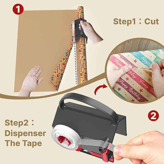 Wrapping Paper Cutter & Tape Dispenser Dual Use - Image 2