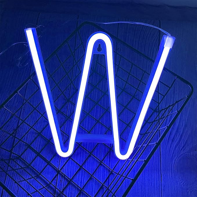 LED Blue Neon Letter Signs Night Light Battery or USB Operated LED Marquee - Image 2