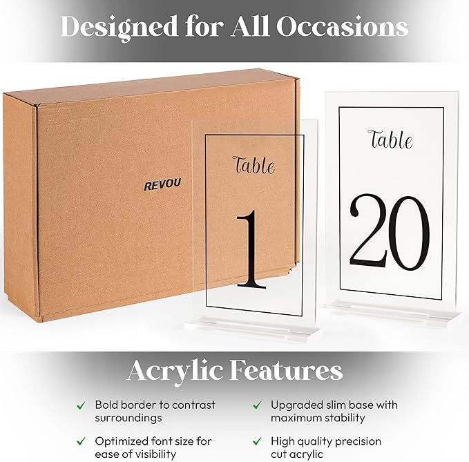 Acrylic Table Numbers 1-20 - Image 3