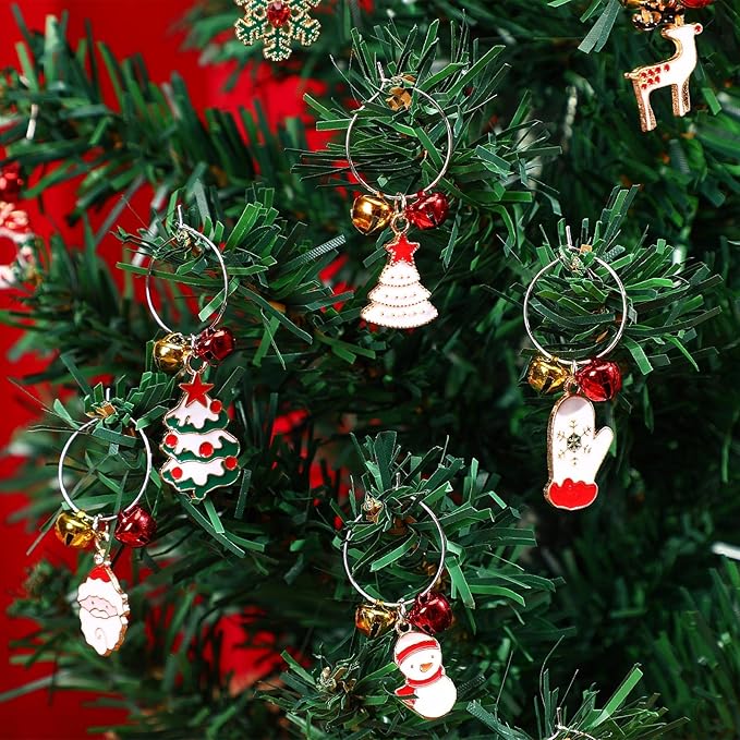 SANNIX 24pcs Christmas Wine Glass Charms - Image 7